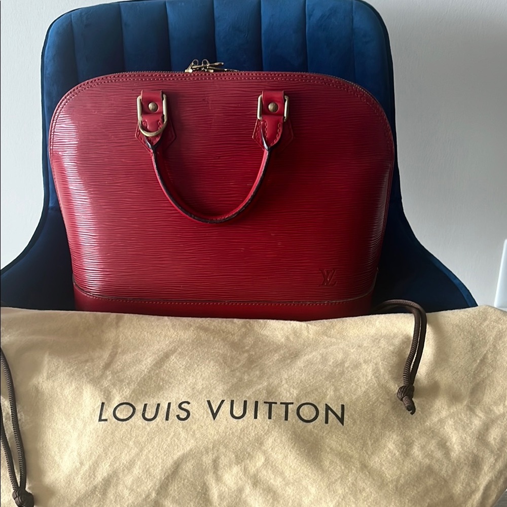 Louis Vuitton Epi Alma PM Castillan Red Women's Bag- Shows Wear